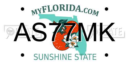 AS77MK Florida License Plate