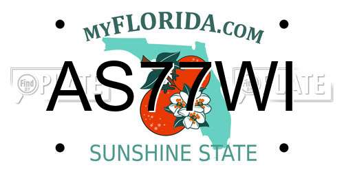 AS77WI Florida License Plate