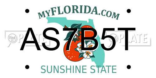 AS7B5T Florida License Plate