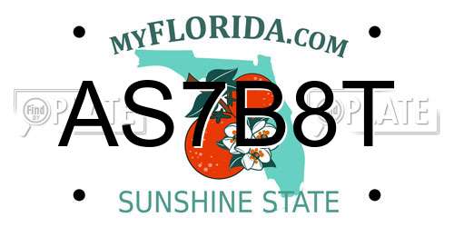 AS7B8T Florida License Plate