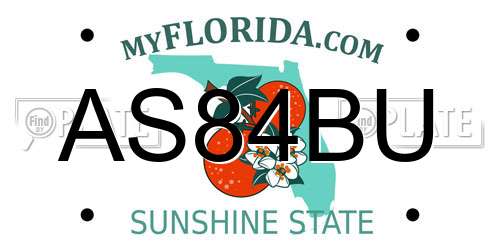 AS84BU Florida License Plate
