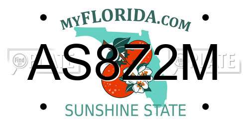 AS8Z2M Florida License Plate