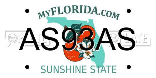 AS93AS Florida License Plate