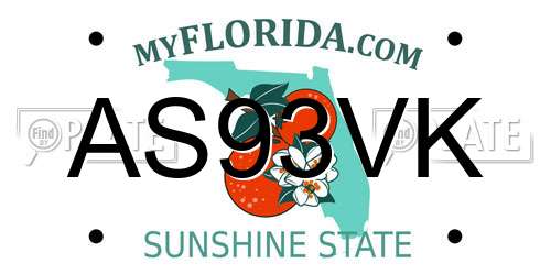 AS93VK Florida License Plate