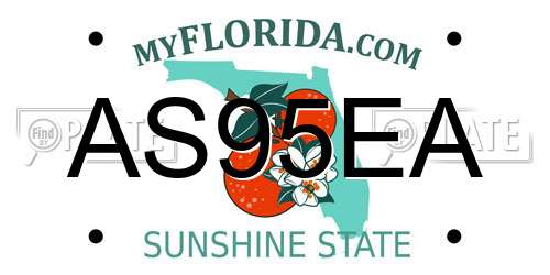 AS95EA Florida License Plate