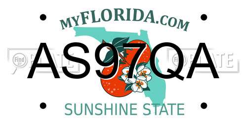 AS97QA Florida License Plate