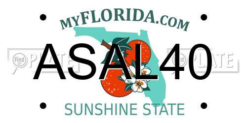 ASAL40 Florida License Plate