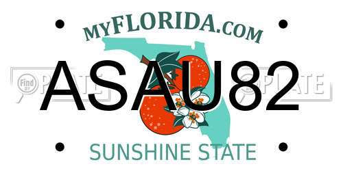 ASAU82 Florida License Plate