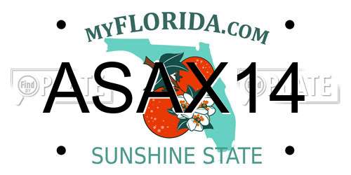 ASAX14 Florida License Plate