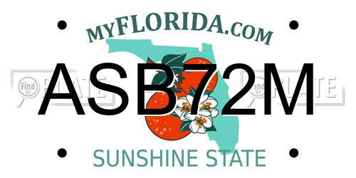 ASB72M Florida License Plate