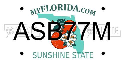 ASB77M Florida License Plate