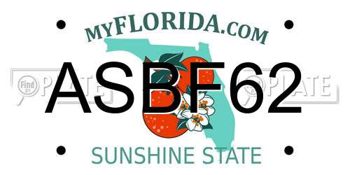 ASBF62 Florida License Plate