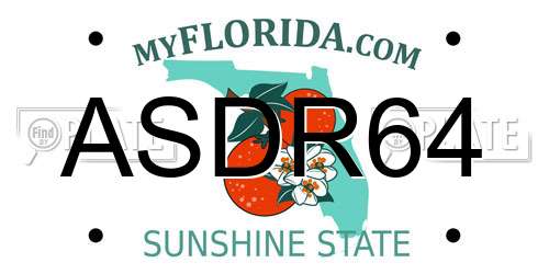 ASDR64 Florida License Plate