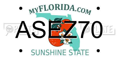 ASEZ70 Florida License Plate