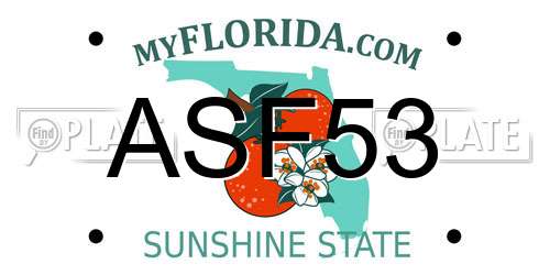 ASF53 Florida License Plate