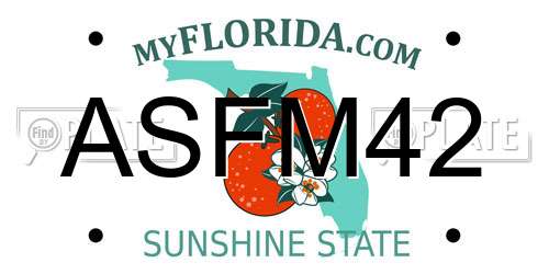 ASFM42 Florida License Plate