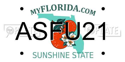 ASFU21 Florida License Plate