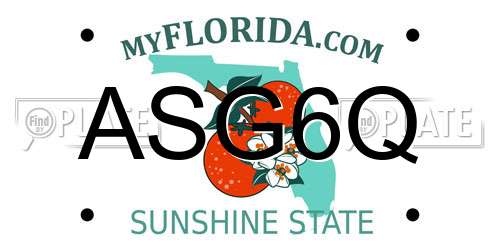 ASG6Q Florida License Plate