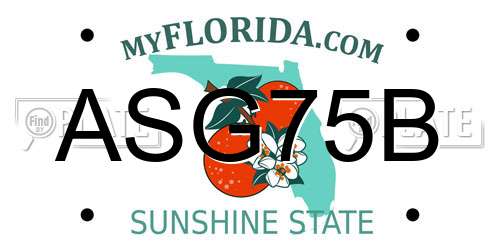 ASG75B Florida License Plate