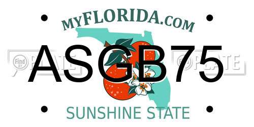 ASGB75 Florida License Plate