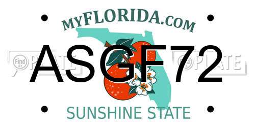 ASGF72 Florida License Plate