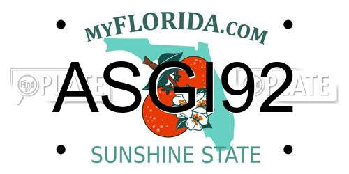 ASGI92 Florida License Plate