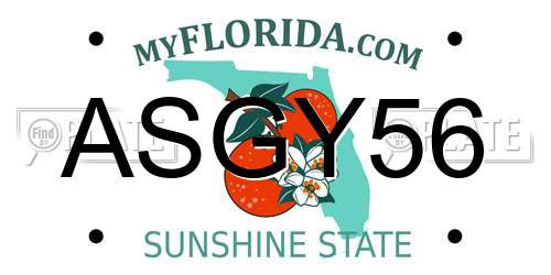 ASGY56 Florida License Plate