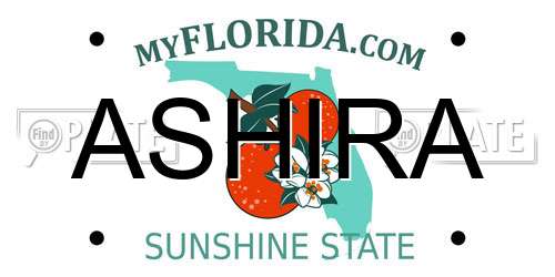 ASHIRA Florida License Plate