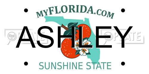 ASHLEY Florida License Plate