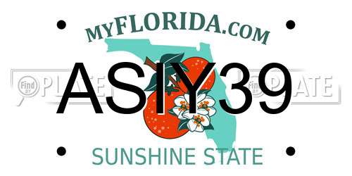 ASIY39 Florida License Plate