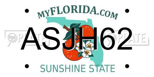 ASJH62 Florida License Plate