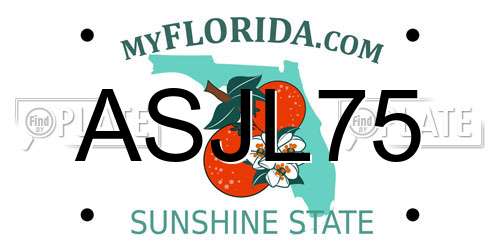 ASJL75 Florida License Plate