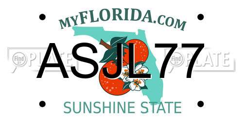 ASJL77 Florida License Plate