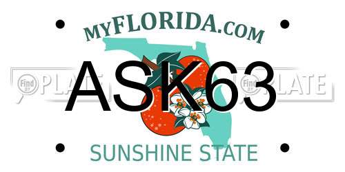 ASK63 Florida License Plate