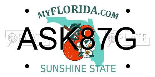 ASK87G Florida License Plate