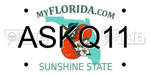 ASKQ11 Florida License Plate