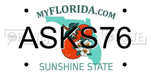 ASKS76 Florida License Plate