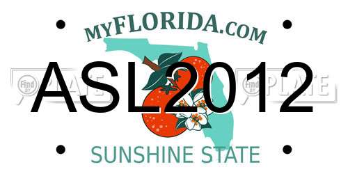 ASL2012 Florida License Plate