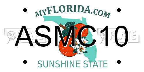 ASMC10 Florida License Plate