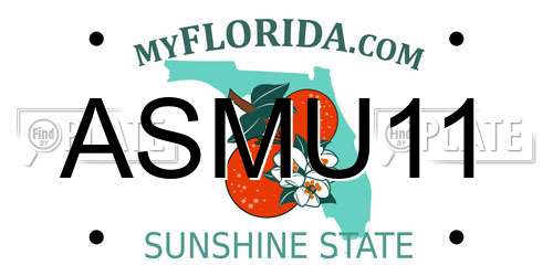 ASMU11 Florida License Plate