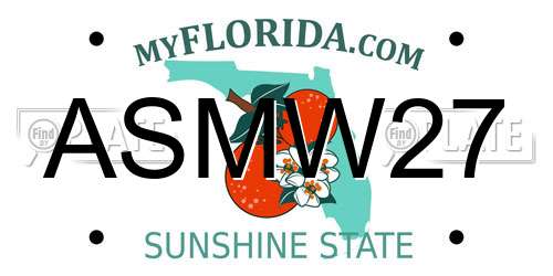 ASMW27 Florida License Plate