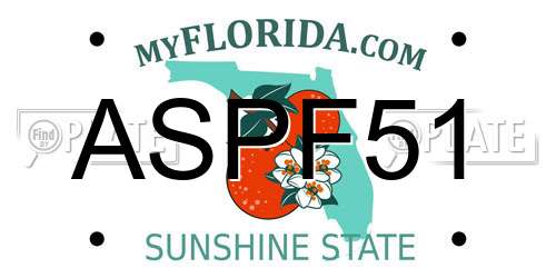 ASPF51 Florida License Plate