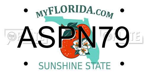 ASPN79 Florida License Plate