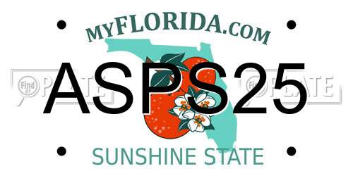 ASPS25 Florida License Plate