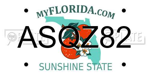 ASQZ82 Florida License Plate