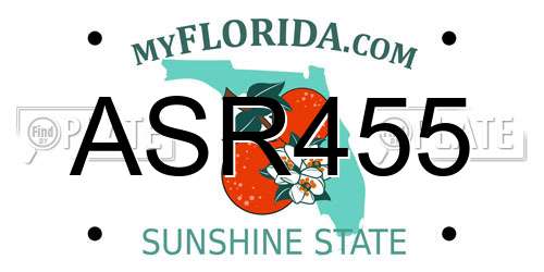 ASR455 Florida License Plate