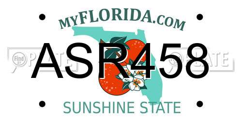 ASR458 Florida License Plate