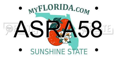 ASRA58 Florida License Plate