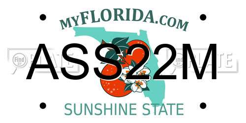 ASS22M Florida License Plate