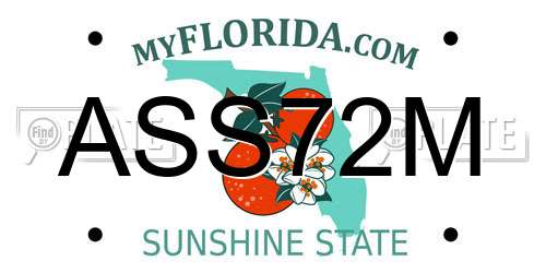 ASS72M Florida License Plate